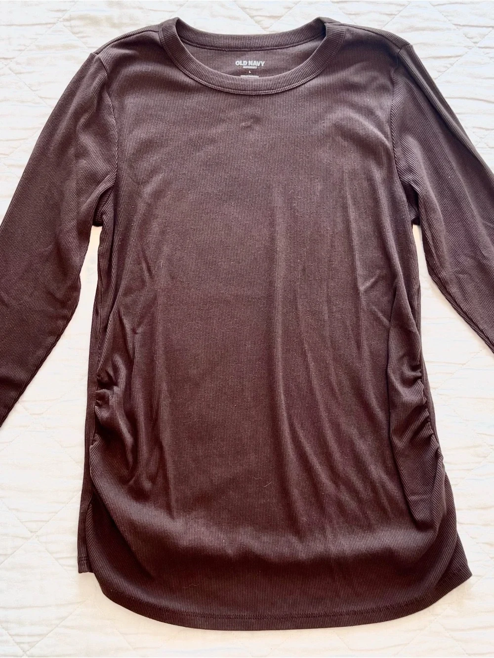 Old Navy Maternity Bundle - 3 Long Sleeve Tops - Green, Brown, Light Gray